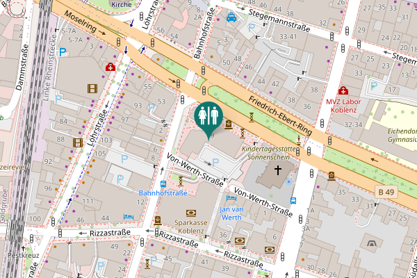 Map showing location of Friedrich-Ebert-Ring 9 Toilet