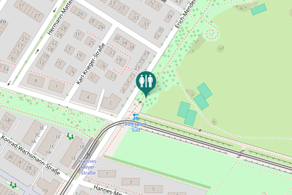 Map showing location of Erich-Mendelsohn-Allee 11 Toilet
