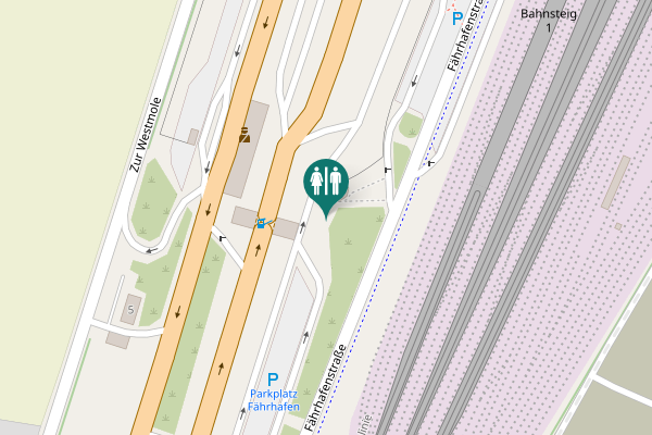Map showing location of E 47 Toilet