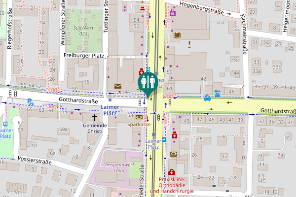 Map showing location of Fürstenrieder Straße Toilet