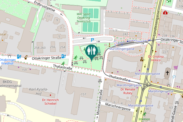 Map showing location of Thaliastraße 157 Toilet