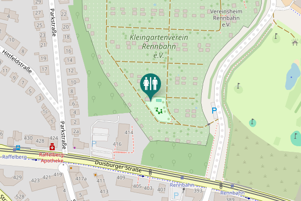 Map showing location of Duisburger Straße 414 Toilet