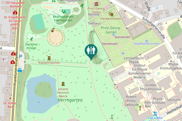 Map showing location of Seufzer-Allee Toilet
