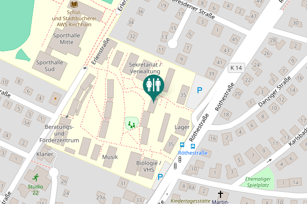 Map showing location of Röthestraße 35 Toilet