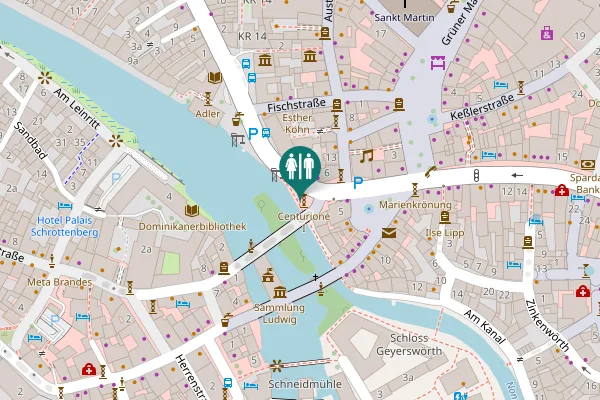 Map showing location of Am Kranen 8 Toilet
