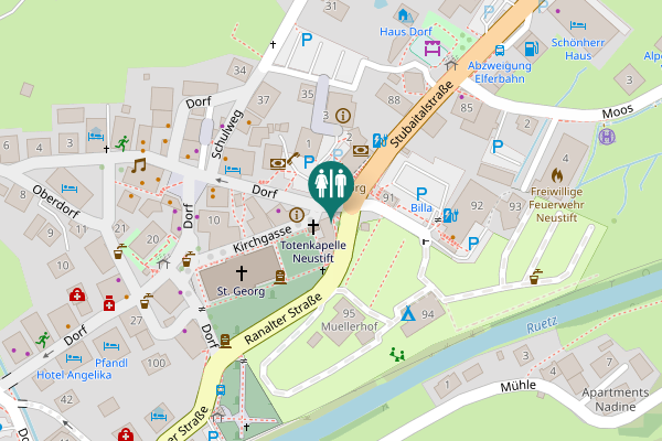 Map showing location of Dorf 3 Toilet