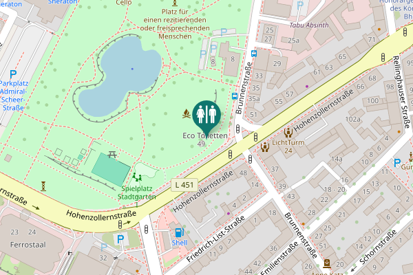 Map showing location of Hohenzollernstraße 49 Toilet