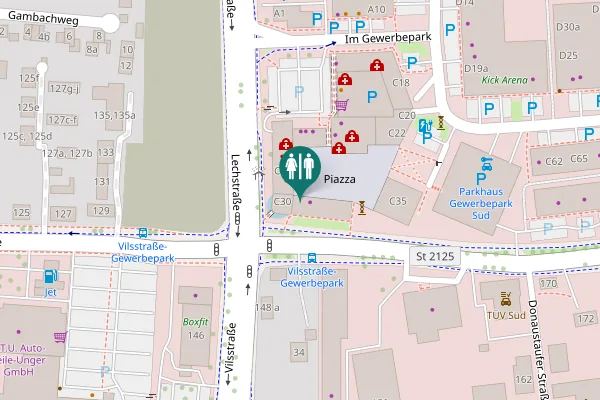 Map showing location of Im Gewerbepark C34 Toilet