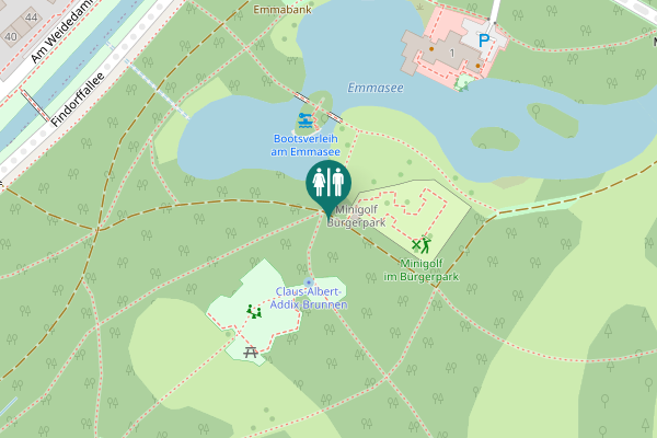 Map showing location of Findorffallee Toilet