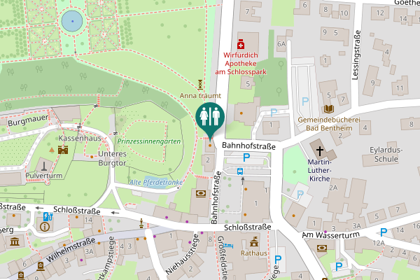 Map showing location of Bahnhofstraße 3 Toilet