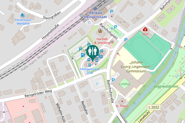 Map showing location of Bahnhofsplatz 4 Toilet