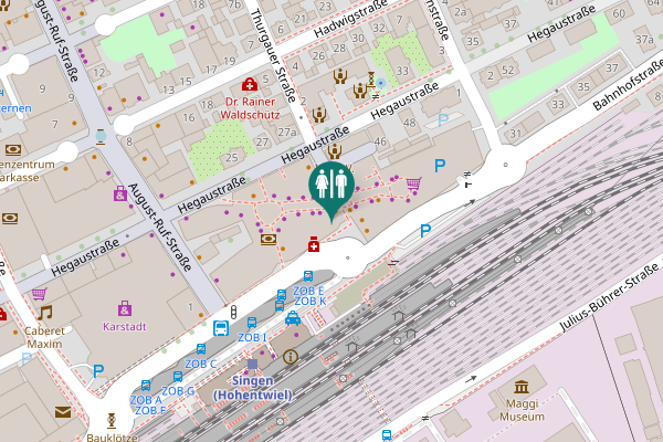 Map showing location of Bahnhofstraße 29 Toilet