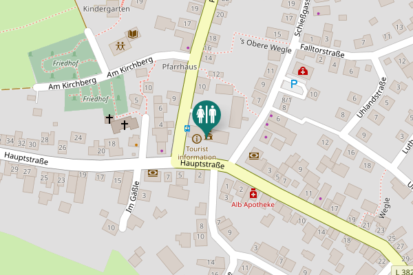 Map showing location of Hauptstraße 2 Toilet