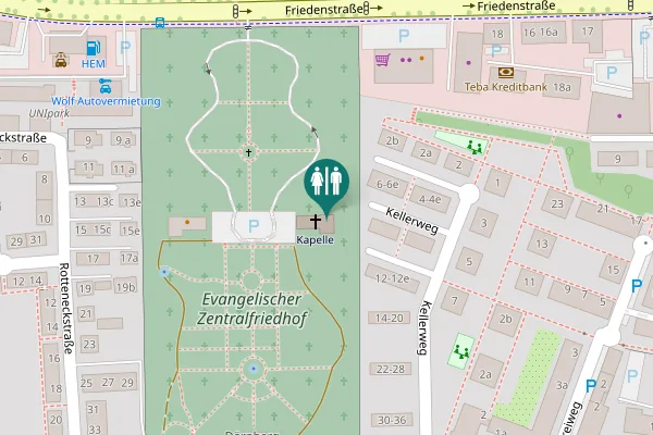 Map showing location of Kellerweg 10-10c Toilet