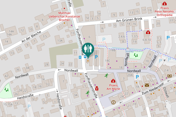 Map showing location of Fünfhausenstraße 4 Toilet