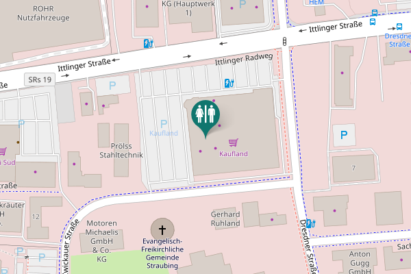 Map showing location of Ittlinger Straße 224 Toilet