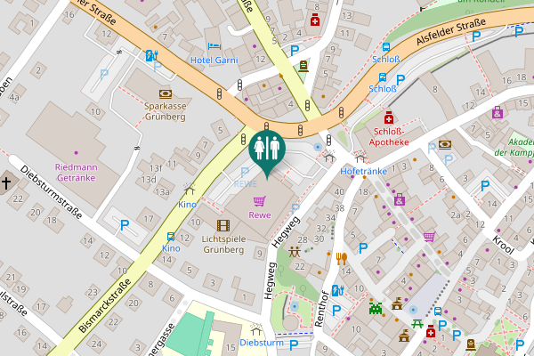 Map showing location of Hegweg 7 Toilet
