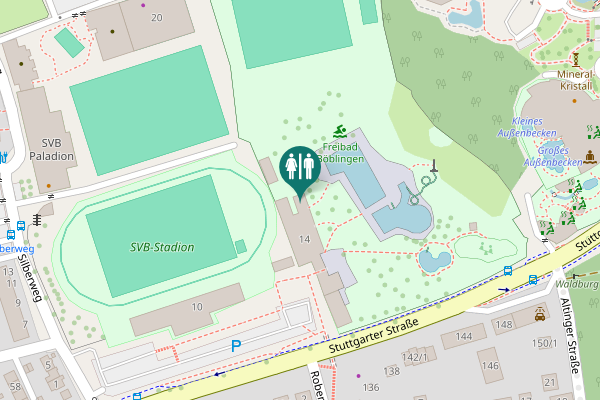 Map showing location of Silberweg 14 Toilet