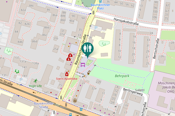 Map showing location of Grüner Markt Toilet