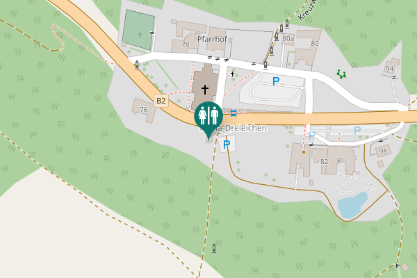 Map showing location of B2 Toilet