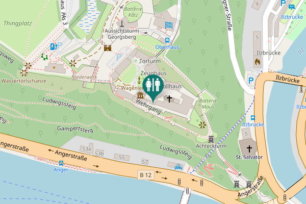 Map showing location of Wehrgang Toilet