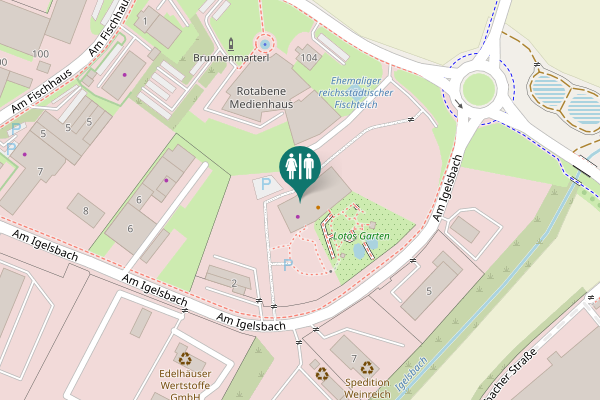 Map showing location of Erlbacher Straße 108 Toilet