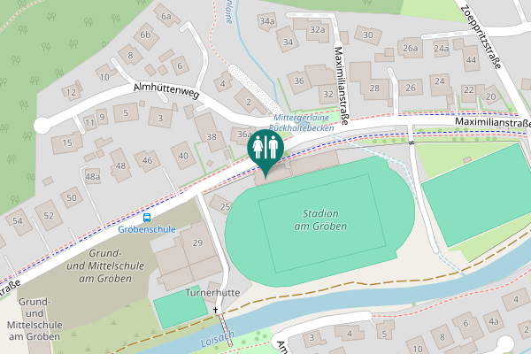 Map showing location of Maximilianstraße 36a Toilet