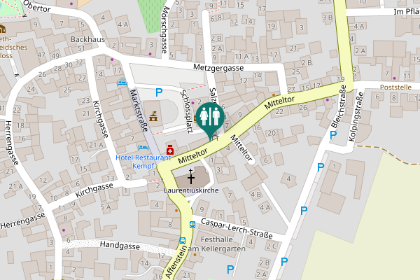 Map showing location of Mitteltor 3 Toilet