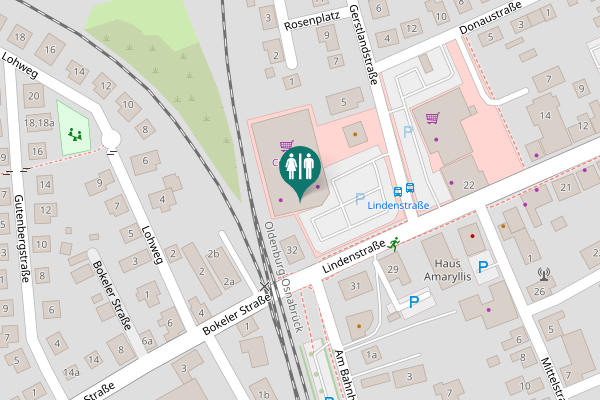Map showing location of Lindenstraße 28 Toilet