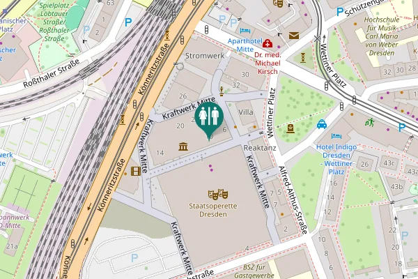 Map showing location of Kraftwerk Mitte 10 Toilet