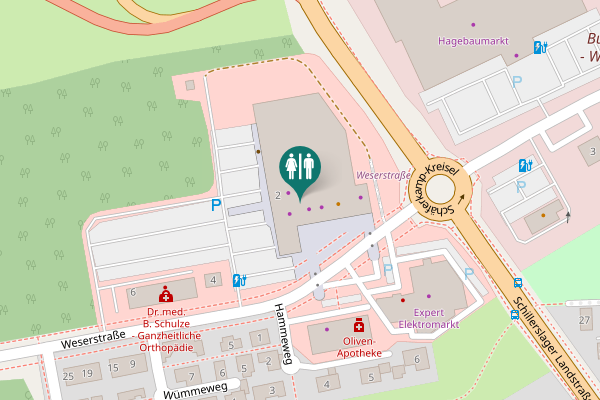 Map showing location of Weserstraße 2 Toilet