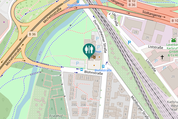 Map showing location of Durmersheimer Straße 6 Toilet