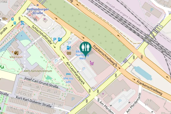Map showing location of Am Leonhardspark 5 Toilet