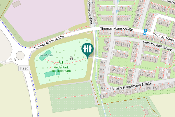 Map showing location of Gerhart-Hauptmann-Straße 39 Toilet
