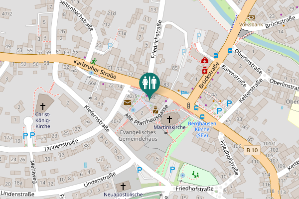Map showing location of Karlsruher Straße 84/2 Toilet