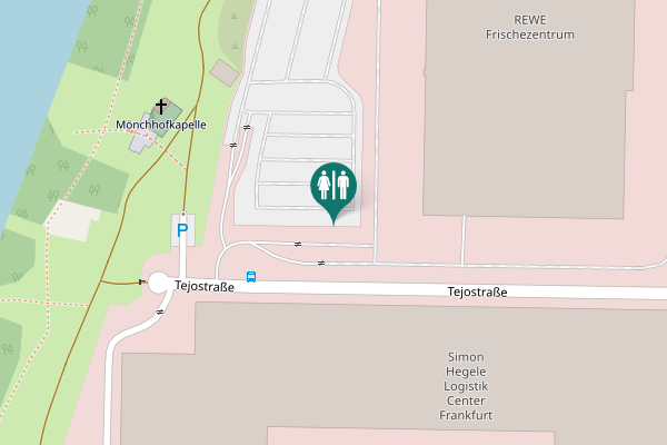 Map showing location of Tejostraße Toilet