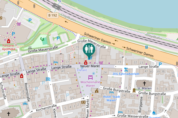 Map showing location of Neuer Markt 21 Toilet