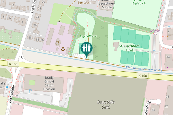 Map showing location of K 168 Toilet
