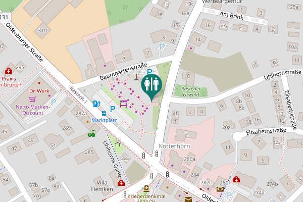 Map showing location of Baumgartenstraße 10 Toilet