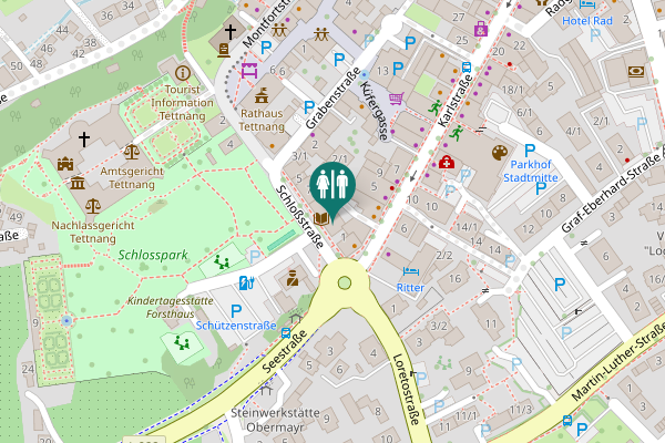 Map showing location of Schloßstraße 9-11 Toilet