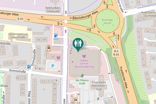 Map showing location of Göttinger Chaussee 83 a Toilet