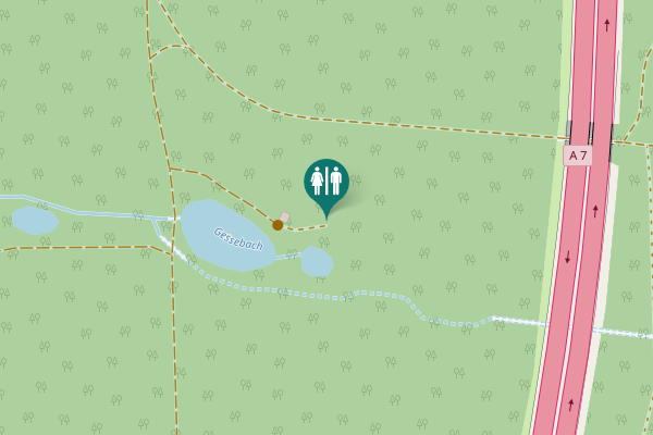 Map showing location of A 7 Toilet
