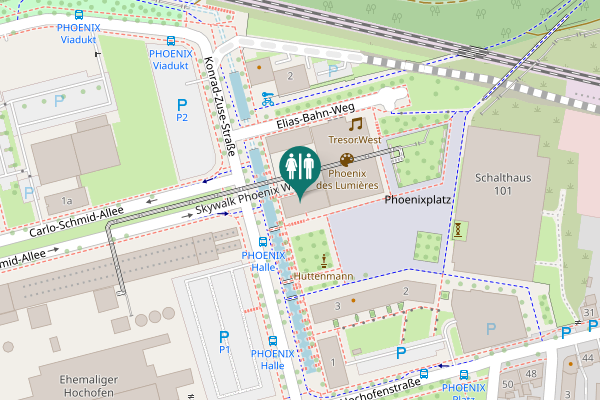 Map showing location of Skywalk Phoenix West Toilet