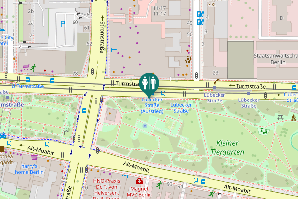 Map showing location of Turmstraße Toilet