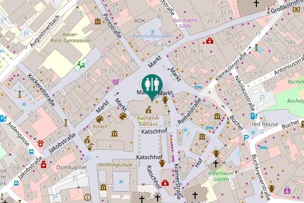 Map showing location of Markt 40 Toilet