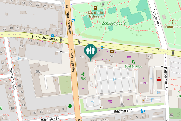 Map showing location of Hartmannstraße 58 Toilet