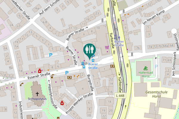 Map showing location of Marschall-Rüttger-Platz Toilet