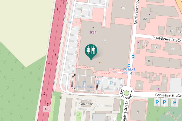 Map showing location of Josef-Reiert-Straße 9 Toilet