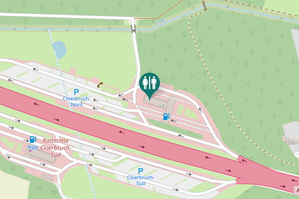 Map showing location of Gladbacher Straße 17 Toilet