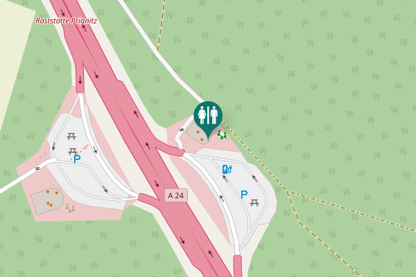 Map showing location of A 24 Toilet